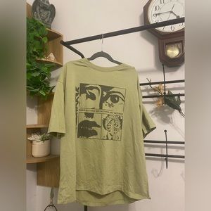 y2k olive green short sleeve